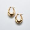Gold Oval Hoop Earrings