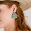Green Porcelain Tile Earrings