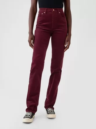 High Rise Corduroy ’90s Straight Pants