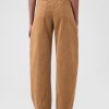 High Rise Corduroy Tapered Ankle Trousers