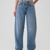 High Rise Crossover Barrel Jeans