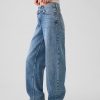 High Rise Crossover Barrel Jeans