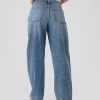 High Rise Crossover Barrel Jeans
