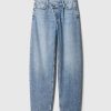 High Rise Crossover Barrel Jeans
