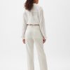 High Rise Linen-Cotton Pull-On Pants