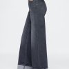 High Rise Stride Cuffed Wide-Leg Jeans