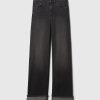High Rise Stride Cuffed Wide-Leg Jeans
