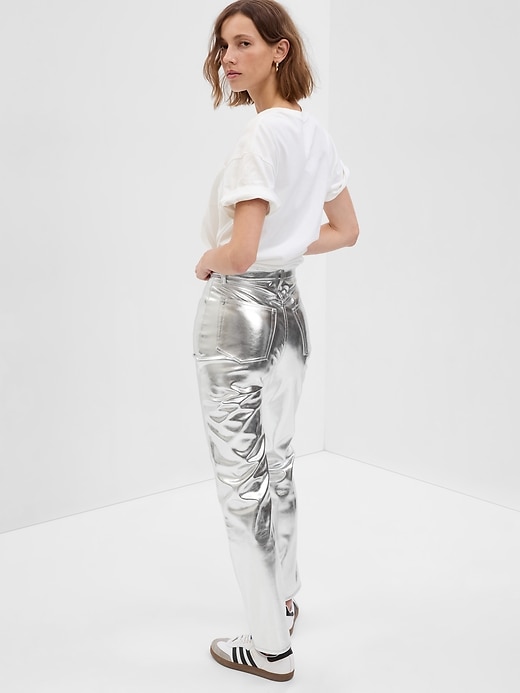 High Rise Vegan Leather Cheeky Straight Pants High Rise Vegan Leather Cheeky Straight Pants
