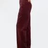 High Rise Velvet Straight Pants
