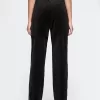 High Rise Velvet Straight Pants