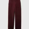 High Rise Velvet Straight Pants