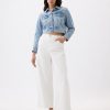 High Stride Wide-Leg Ankle Jeans