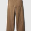 High Stride Wide-Leg Ankle Khakis