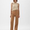 High Stride Wide-Leg Ankle Khakis