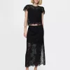 Lace Pull-On Midi Skirt