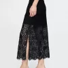 Lace Pull-On Midi Skirt