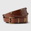 Leather Studded Wide Belt
