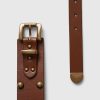 Leather Studded Wide Belt