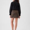 Leopard Denim Mini Skirt