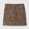 Leopard Denim Mini Skirt