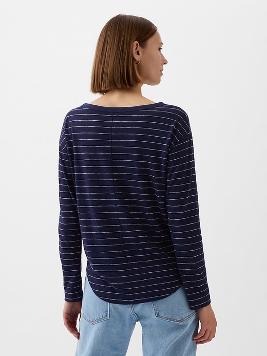 Linen-Blend Boatneck T-Shirt Linen-Blend Boatneck T-Shirt