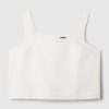 Linen-Blend Button-Back Cropped Tank Top