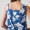 Linen-Blend Button-Back Cropped Tank Top Linen-Blend Button-Back Cropped Tank Top