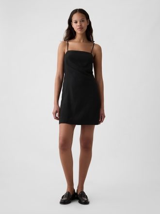 Linen-Blend Mini Dress