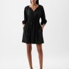 Linen-Blend Mini Dress