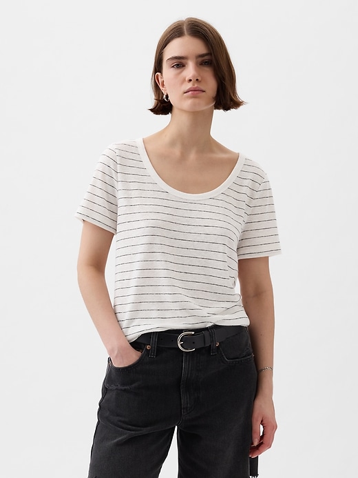 Linen-Blend T-Shirt Linen-Blend T-Shirt