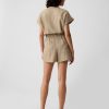 Linen-Blend Utility Romper