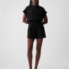 Linen-Blend Utility Romper