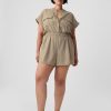 Linen-Blend Utility Romper