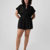 Linen-Blend Utility Romper