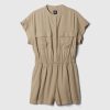 Linen-Blend Utility Romper