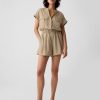 Linen-Blend Utility Romper