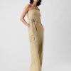 Linen-Cotton Cargo Jumpsuit