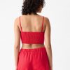 Linen-Cotton Cropped Tube Top