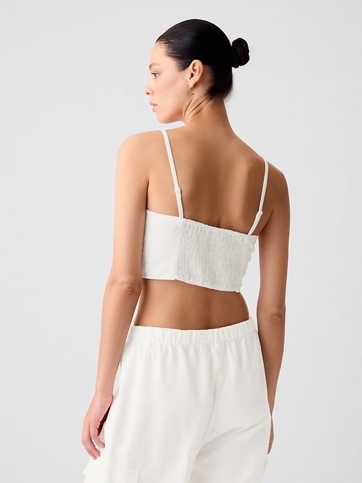 Linen-Cotton Cropped Tube Top Linen-Cotton Cropped Tube Top