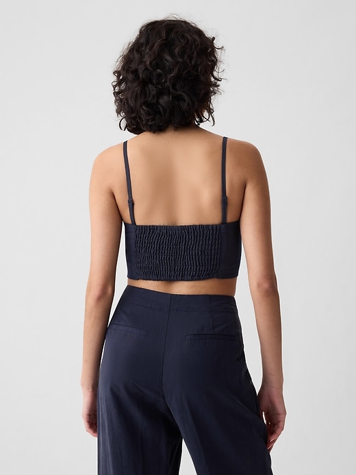 Linen-Cotton Cropped Tube Top Linen-Cotton Cropped Tube Top