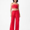 Linen-Cotton Cropped Tube Top