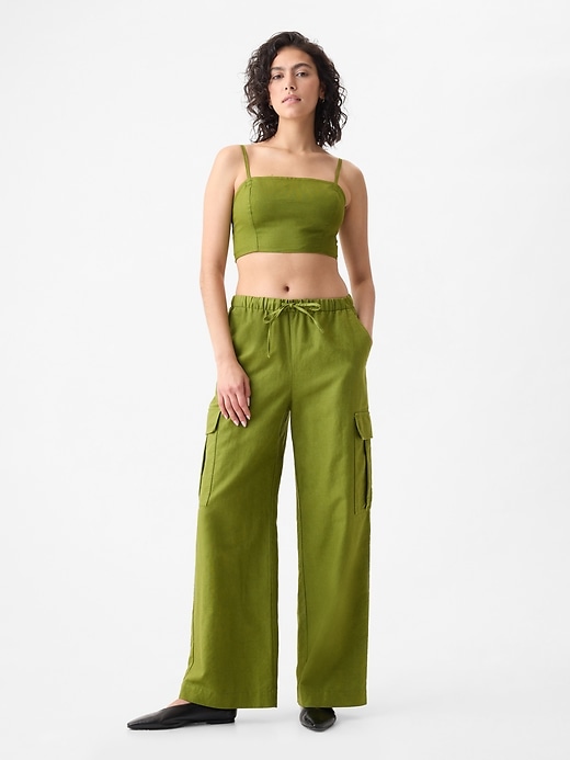 Linen-Cotton Cropped Tube Top Linen-Cotton Cropped Tube Top