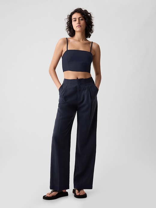 Linen-Cotton Cropped Tube Top Linen-Cotton Cropped Tube Top