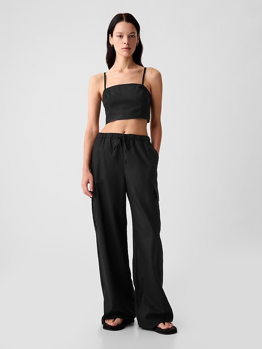Linen-Cotton Cropped Tube Top Linen-Cotton Cropped Tube Top