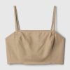 Linen-Cotton Cropped Tube Top