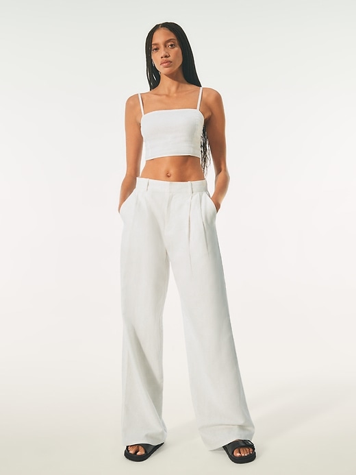 Linen-Cotton Cropped Tube Top Linen-Cotton Cropped Tube Top
