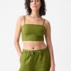 Linen-Cotton Cropped Tube Top Linen-Cotton Cropped Tube Top