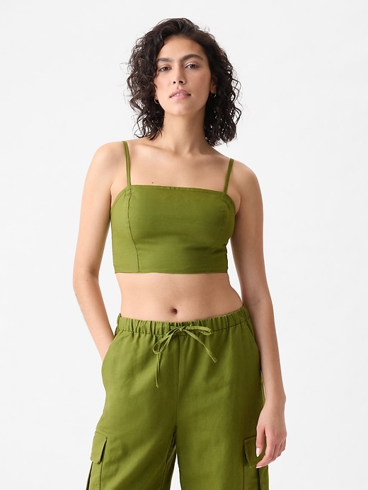 Linen-Cotton Cropped Tube Top Linen-Cotton Cropped Tube Top