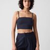 Linen-Cotton Cropped Tube Top Linen-Cotton Cropped Tube Top