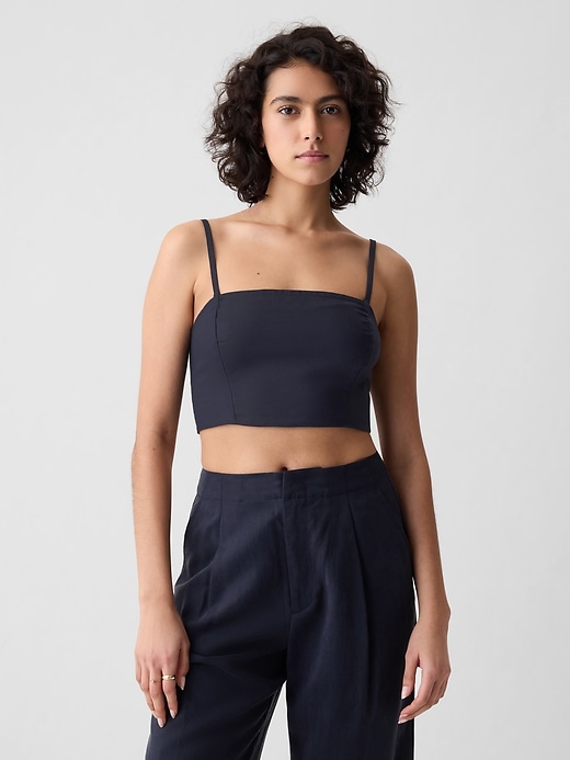 Linen-Cotton Cropped Tube Top Linen-Cotton Cropped Tube Top